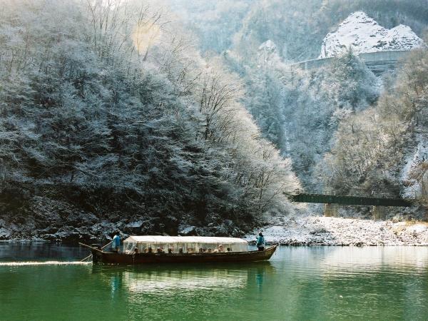 天竜ライン下り　雪景色